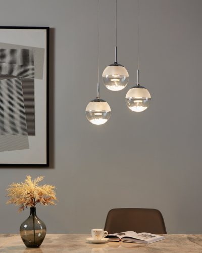 Eglo MONTEFIO 1 Pendelleuchte LED Chrom. Kristalloptik. 3-flammig