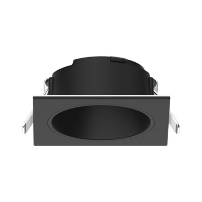 LED Downlight EXMO tiefer Rahmen Quadratisch (Rundes Innenmaß) - Schwarz / Schwarz