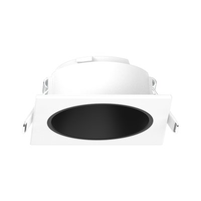 LED Downlight EXMO tiefer Rahmen Quadratisch (Rundes Innenmaß) - Weiß / Schwarz