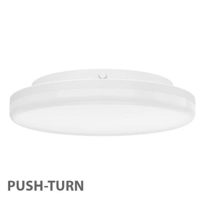PUSH-Turn Budget LED-Deckenleuchte - Ø260mm, 16W, 3000-6500K, IP54 Weiss