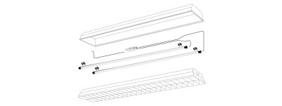 LED RE-FIT SET 2-flammig DALI | 12W | 1574.4lm | 930 | 516mm | ersetzt Leuchtstoffröhre: 2x T5 HE. 550mm. 14W