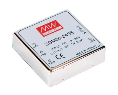 MEANWELL SDM30-24S15 DC/DC-Conv 18-36V:+15V/2A 30W