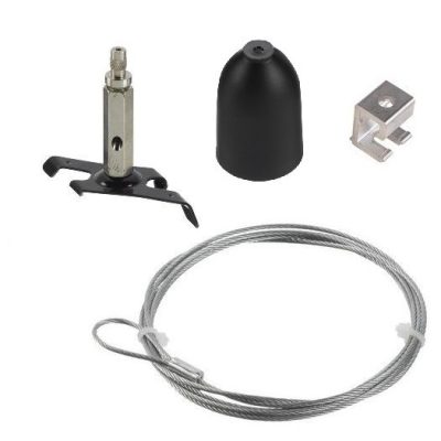 NORDIC | GLOBAL TRAC PRO | SET Clip - Seilaufhängung SPW11WLC inkl. Baldachin 1500mm schwarz