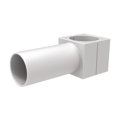 Halbaufsatz für Straßenleuchten-Armaturen, silber lackiert.