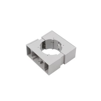 Masthalterung, Doppelmasthalterung, Halbmast und Doppelhalbmast für Strahler vernickelter Silber.
