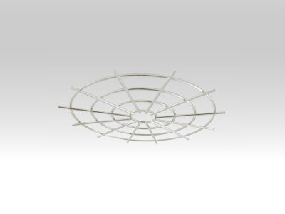 Schutzgitter Ø 370 mm aus verchromtem Stahl.