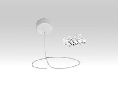 Rosetten-Set + Speisekabel 2P+E (1,5m) + Leitungsanfangsverbinder.
