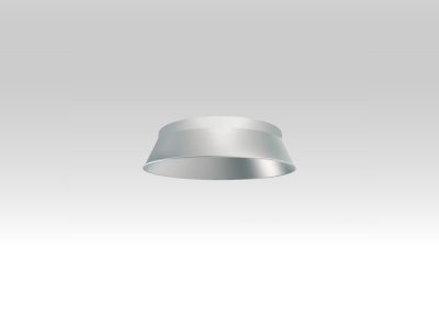 Reflektor UGR<22 aus eloxiertem Aluminium mit hochglanzpolierter Oberfläche und hohem Lichtrückwurf.