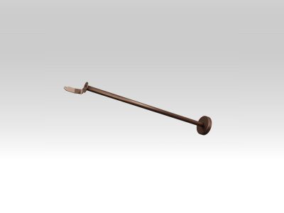 Wandhalterung zur Befestigung, dunkelbraun lackiert.