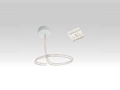 Rosetten-Set + Stromversorgungskabel 6P+T (1,5m) + Leitungsanfangsverbinder.