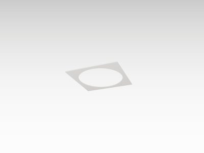 Quadratische Flansche 140x140mm für 120mm Einbaustrahler Farbe weiß.