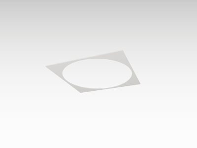 Quadratische Flansch 205x205mm für Strahler 195mm Farbe weiß.