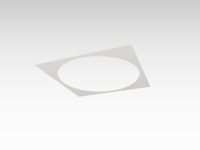 Quadratische Flansche 245x245mm für 225mm Einbaustrahler weiß.