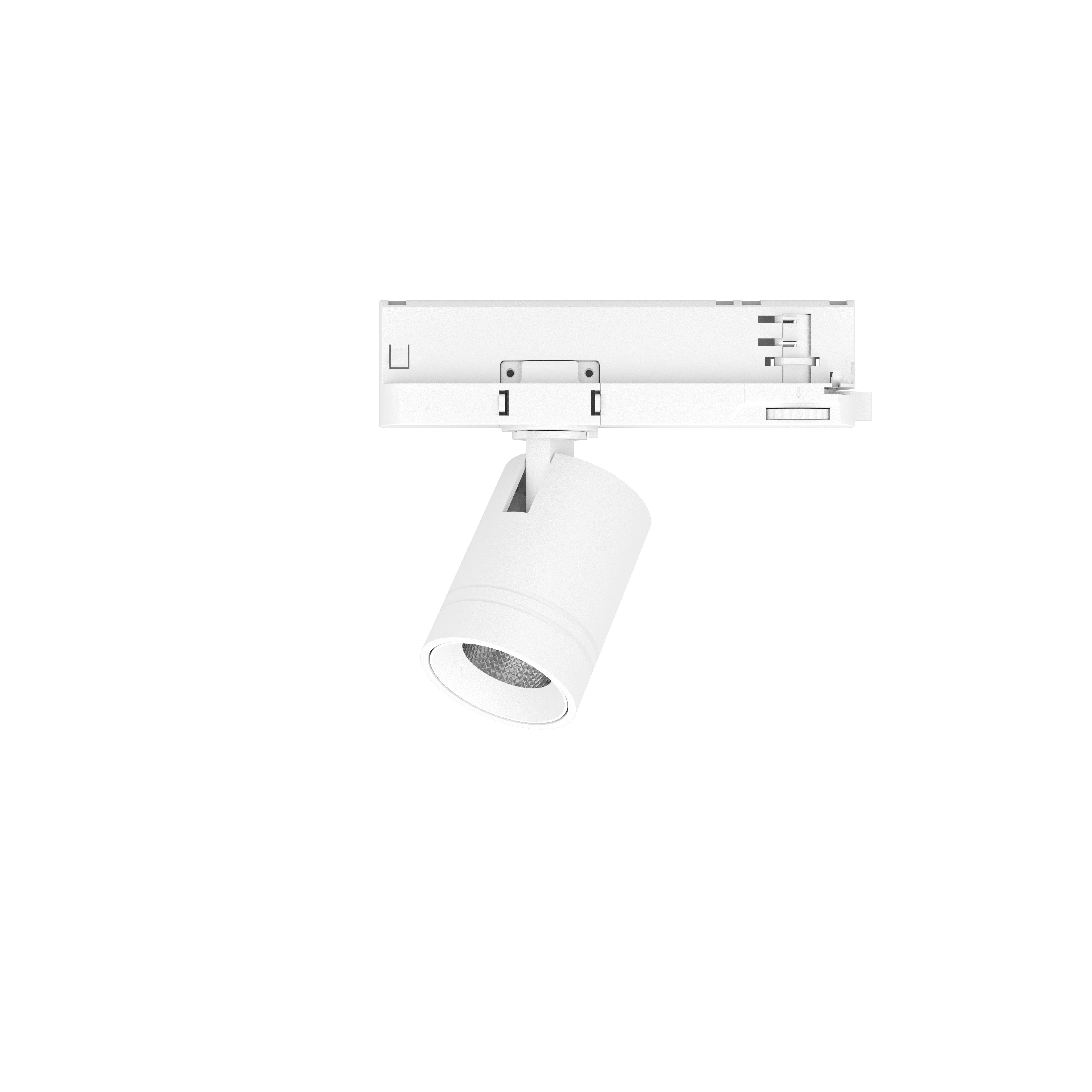 3-Phasen Schienen Strahler LIVAS XS, 55°, 1119 Lumen, 4000K, CRI> 90, on/off, Gehäuse weiß, Ring weiß matt, Basic