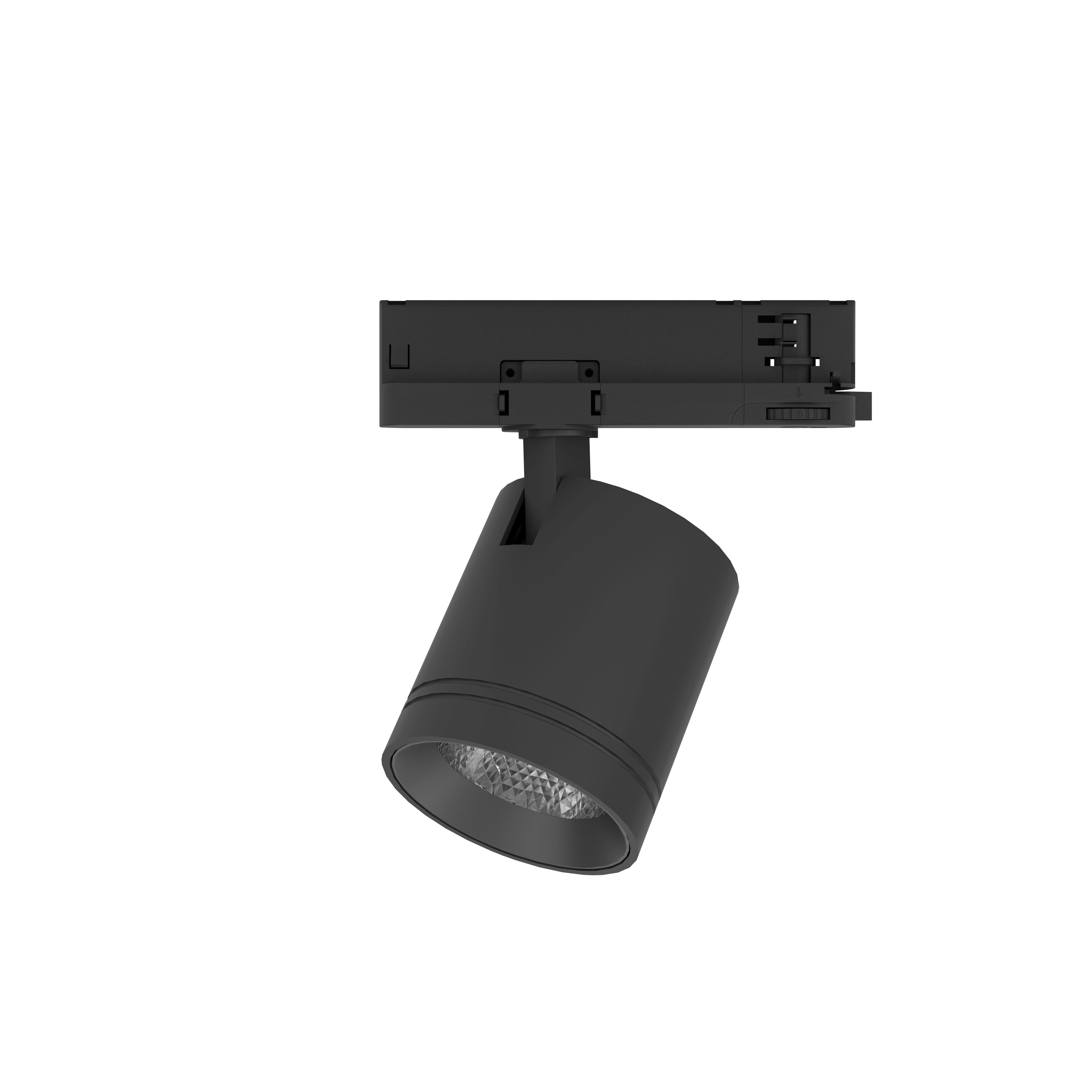 3-Phasen Schienen Strahler LIVAS M, 24°, 2756 Lumen, 3000K, CRI> 90, on/off, Gehäuse schwarz, Ring schwarz matt, Performance