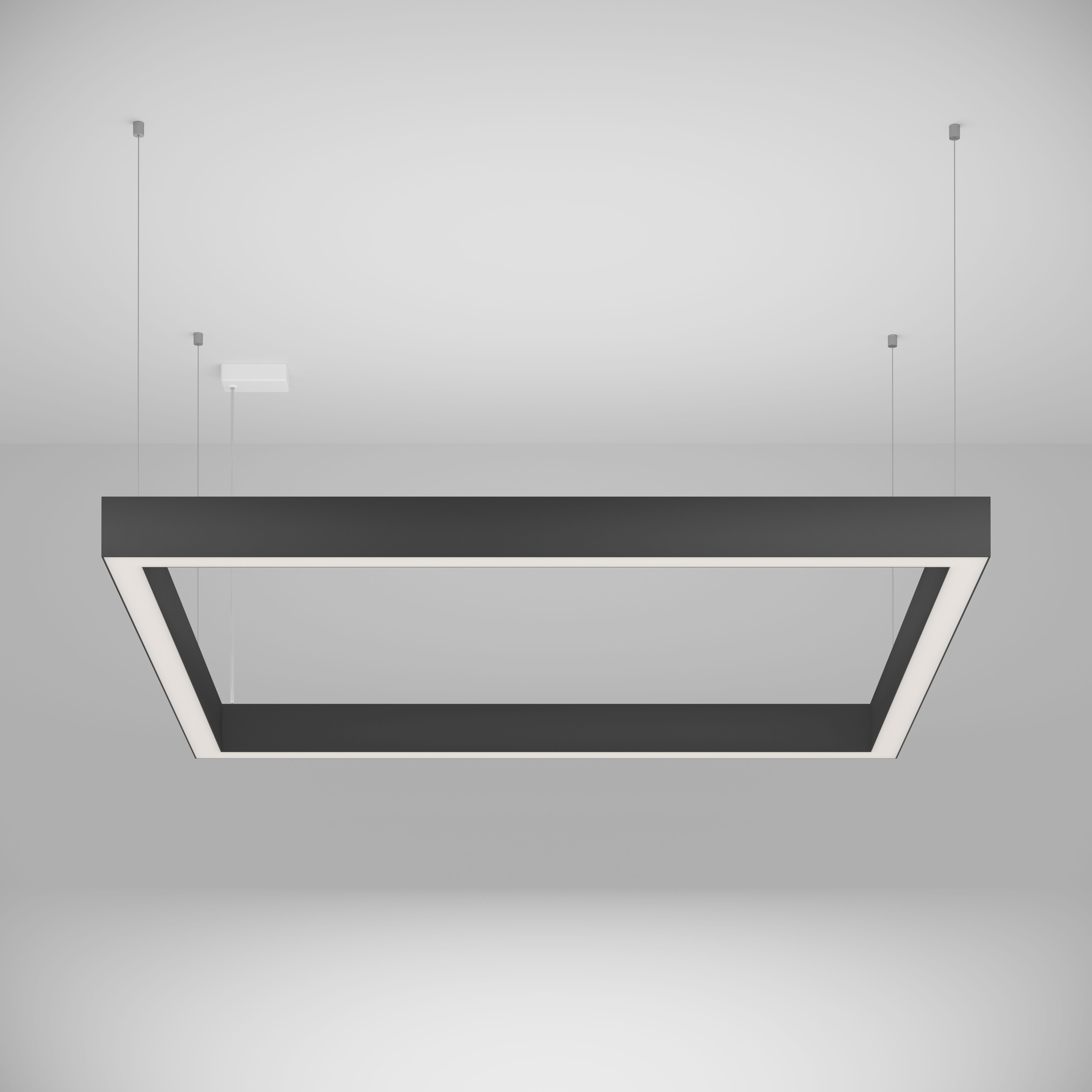 SQUADRO Hängeleuchte | 1020 | direkt/indirekt | 3000K | opal | CRI> 90 | DALI | Efficiency  | schwarz