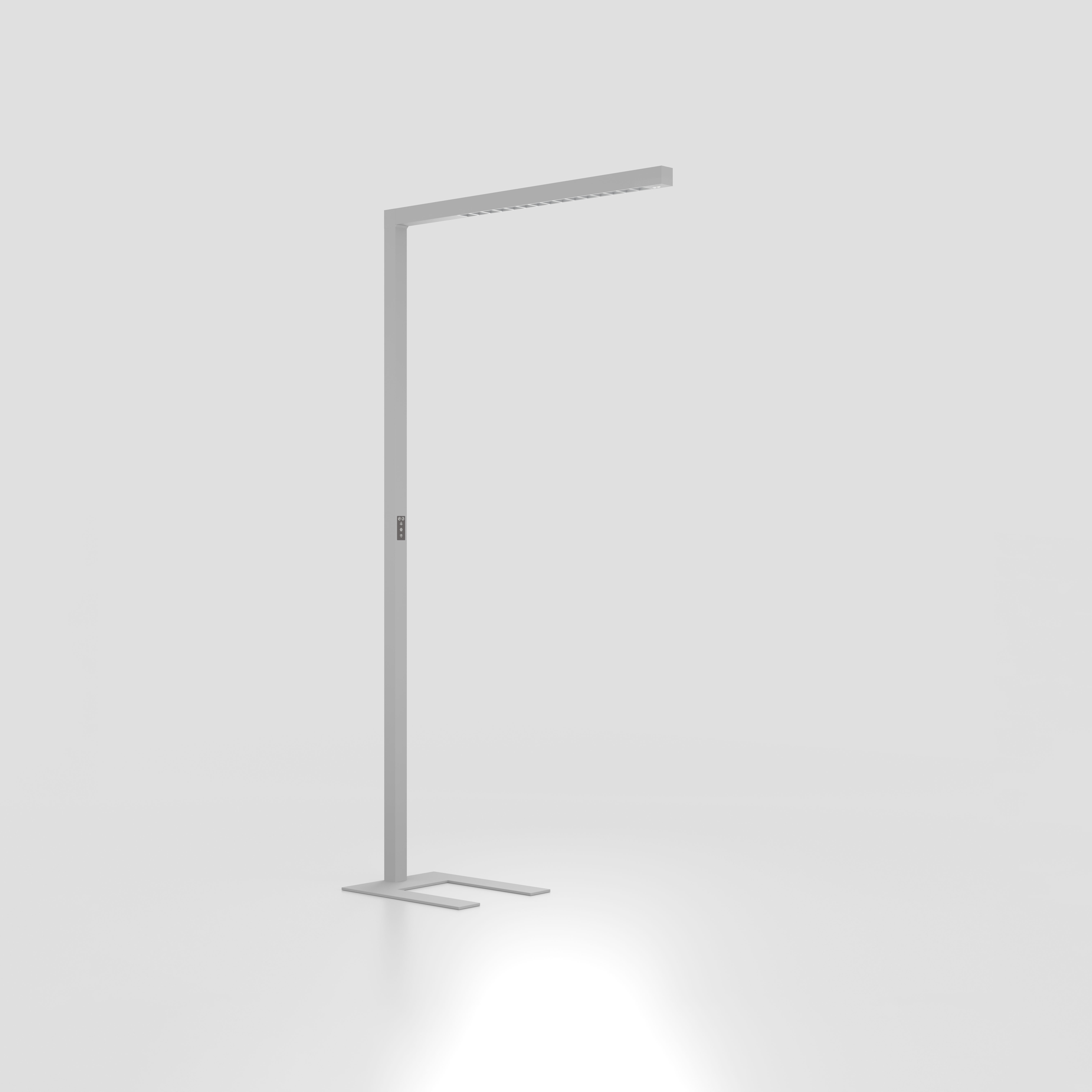 officeLINEO 50 free Stehleuchte | 1105 | direkt/indirekt | 4000K | BAP-Raster silber matt | CRI>80 | dimmbar Touchpanel+Multisensor | Basic | silber