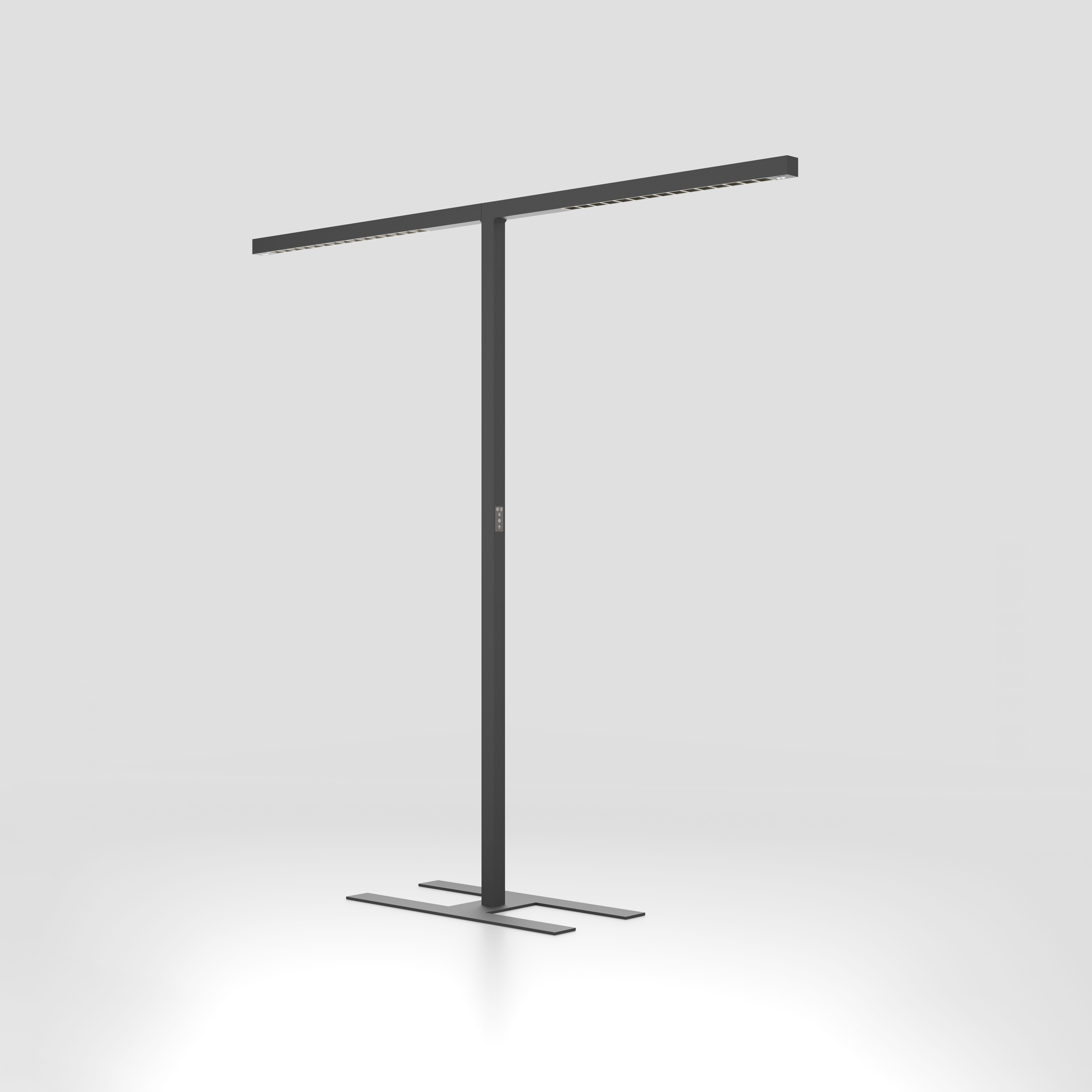 officeLINEO 50 free Stehleuchte | 2160 | direkt/indirekt | 4000K | BAP-Raster titan hochglanz | CRI>90 | dimmbar Touchpanel+Multisensor | Basic | schwarz