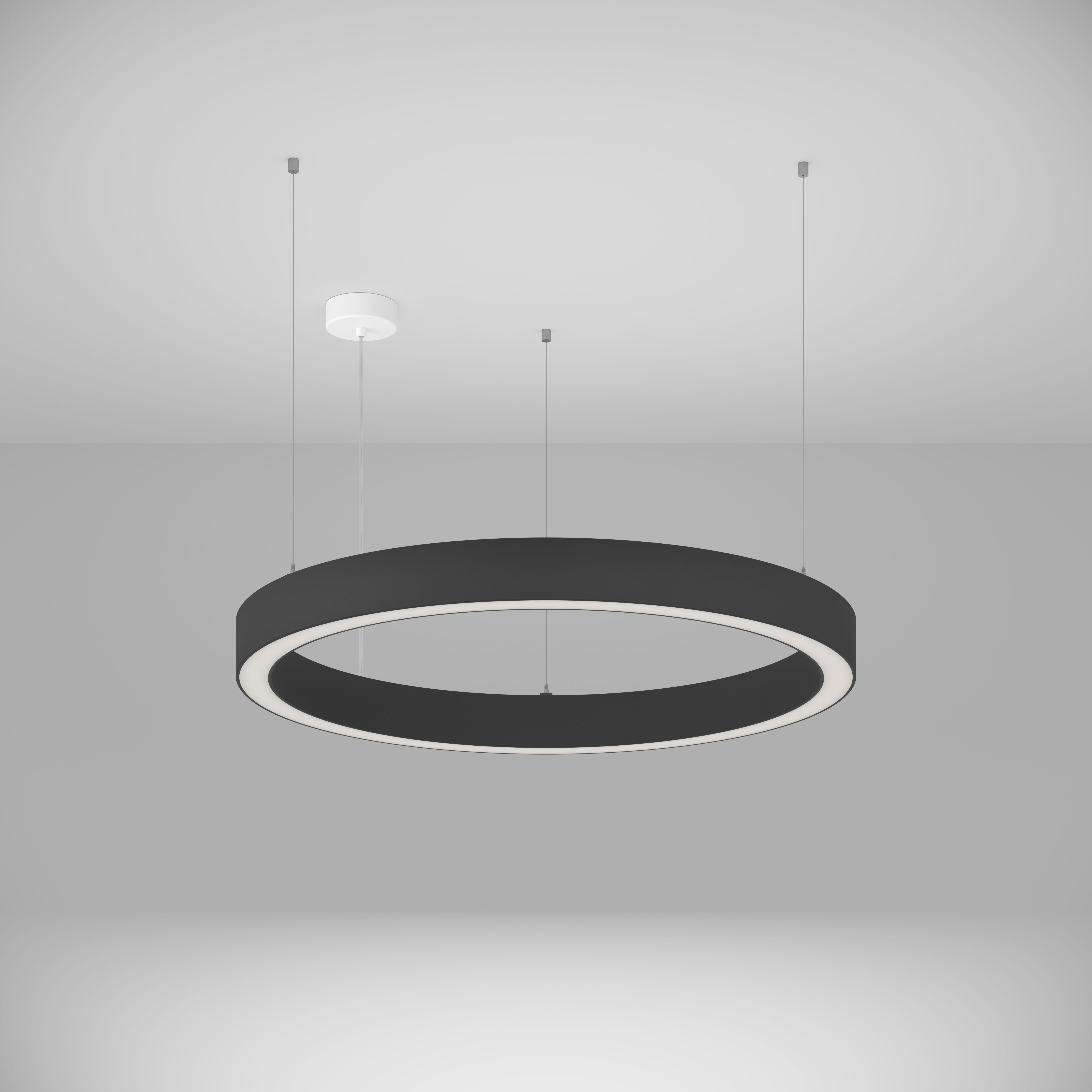 RING 50 Pendelleuchte, d875, direkt/indirekt, 3000K, opal, CRI> 90, Performance , schwarz