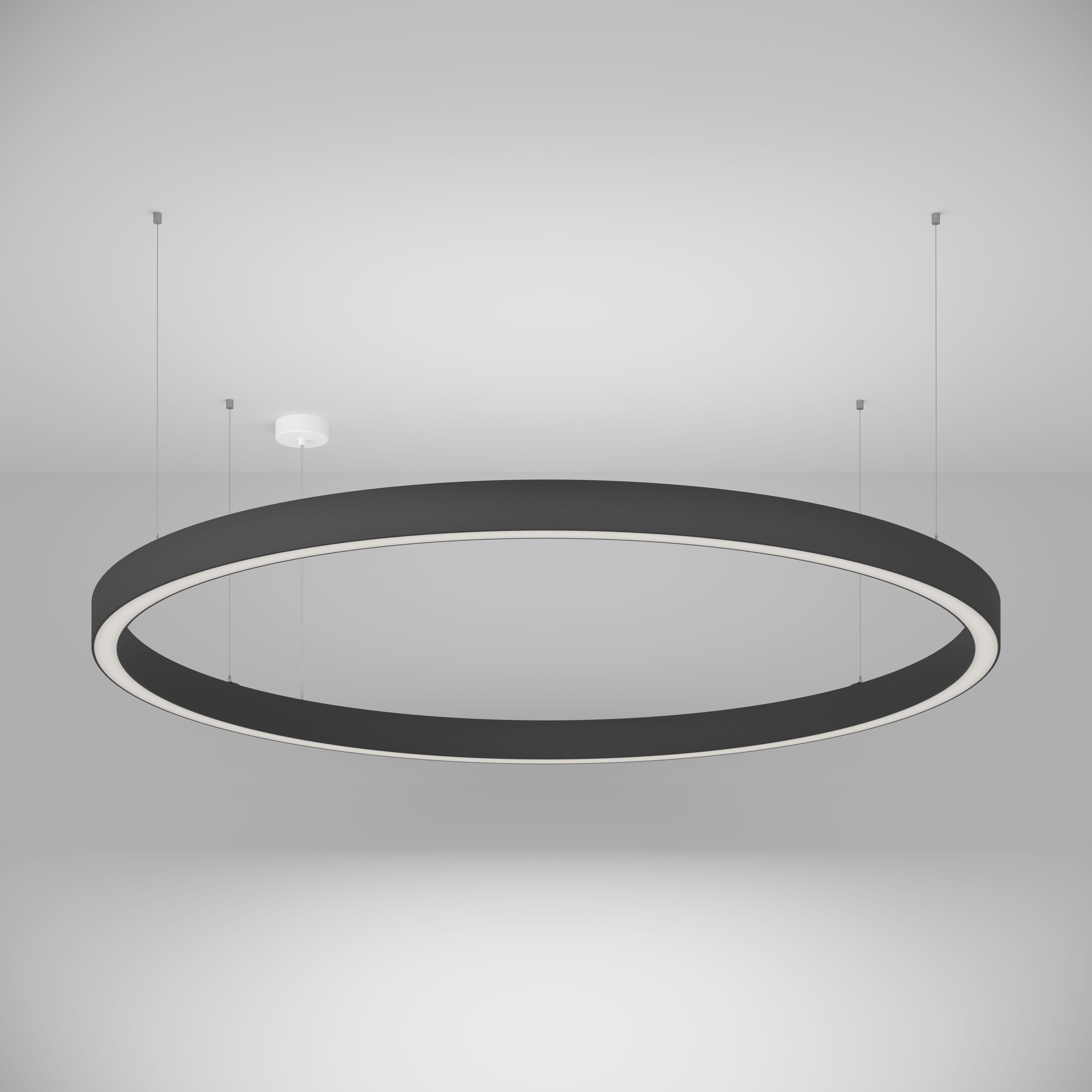RING 50 Pendelleuchte, d1575, direkt/indirekt, 3000K, opal, CRI> 90, Performance , schwarz