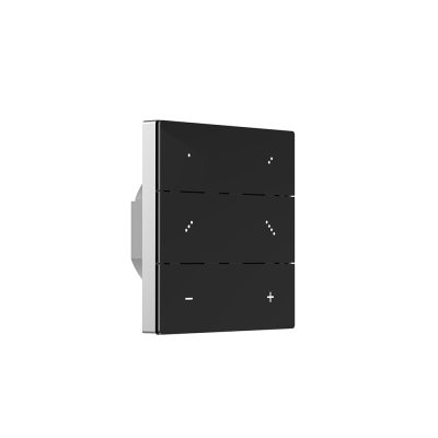 CASAMBI Wandschalter 230V. 6-fach. inkl. Relais (1.3A). Glas. schwarz
