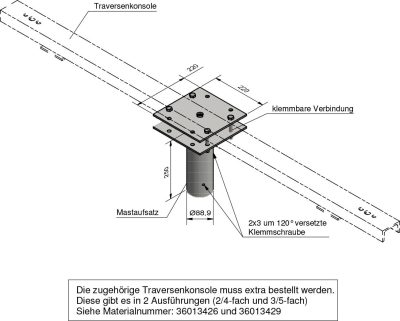 Lichtmast Traversenunterteil für Zopf Ø76