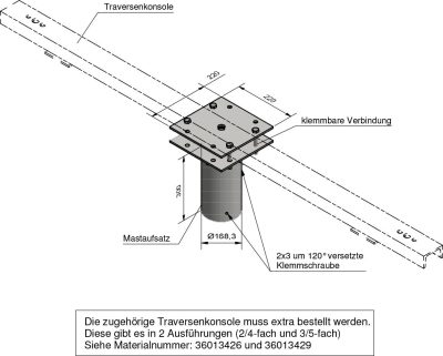 Lichtmast Traversenunterteil für Zopf Ø150