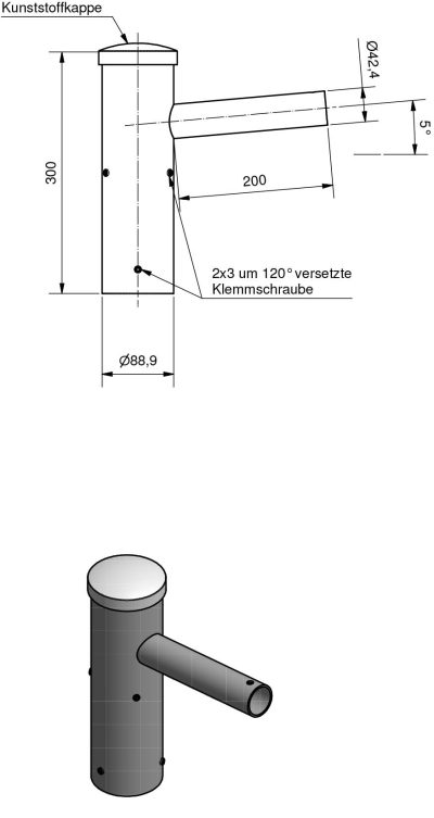 Lichtmast Einfachaufsatz  EAF 76/42-200