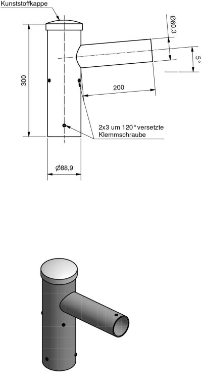 Lichtmast Einfachaufsatz  EAF 76/60-200