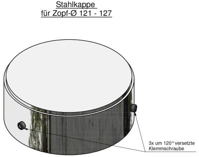 Lichtmast Stahlkappe D: 139.7 für Zopf 121-127mm