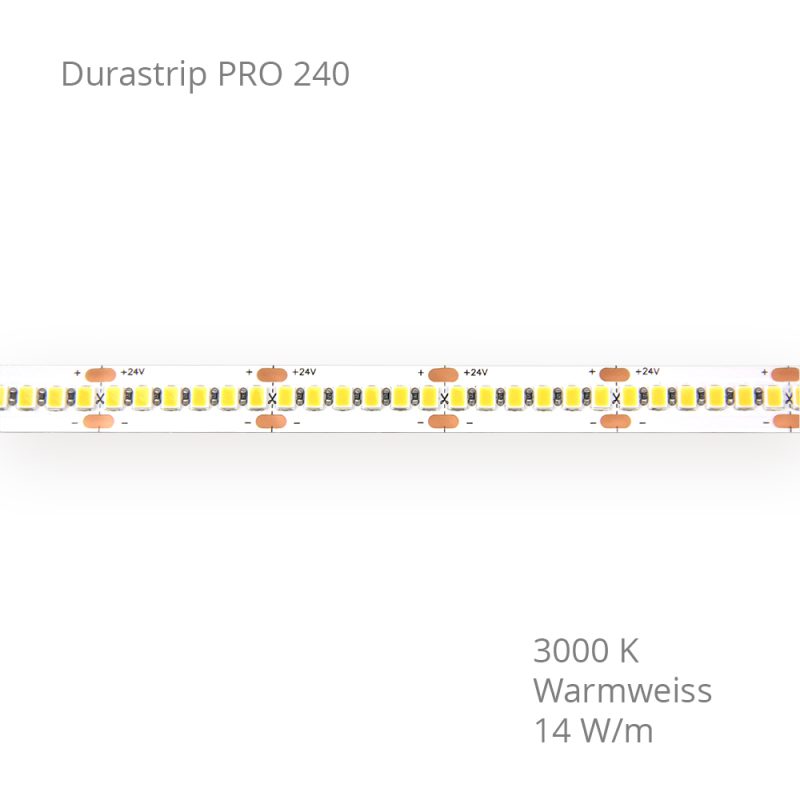LED-Streifen DURASTRIP PRO240 IP20 5m 14W/m 24V 3000K - Bild 1