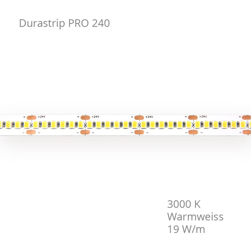 LED-Streifen DURASTRIP PRO240 IP20 5m 19W/m 24V 3000K - Bild 1