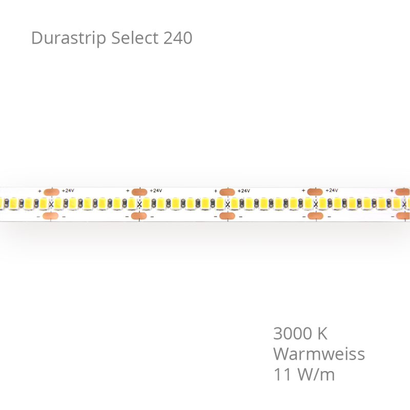 LED-Streifen DURASTRIP SELECT 240 IP20 240 LED/m 5m 11W/m 24V 3000K - Bild 1