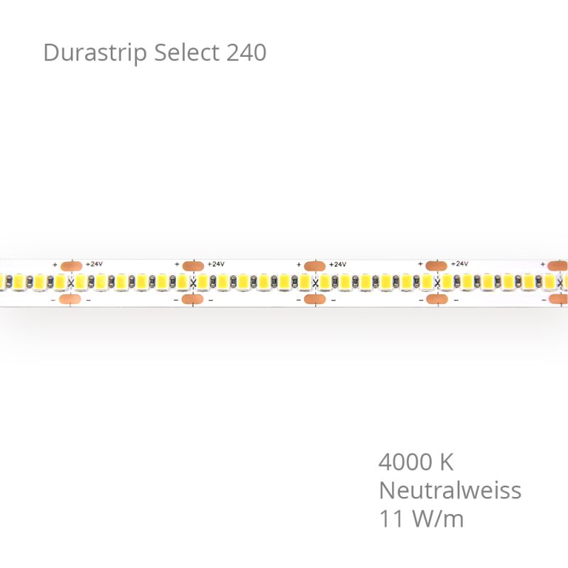LED-Streifen DURASTRIP SELECT 240 IP20 240 LED/m 5m 11W/m 24V 4000K - Bild 1