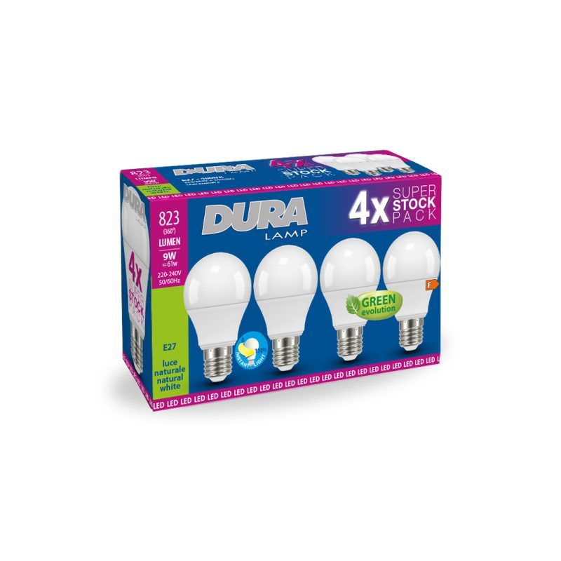 LED-Lampe QUADRIPACK E27 9W 823lm 4000K 200° - Bild 1