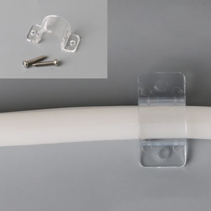 DuraNeonFlex - TOP Flex, Befestigungsset, 5 Clips + 10 Schrauben, transparent, 10m - Bild 1