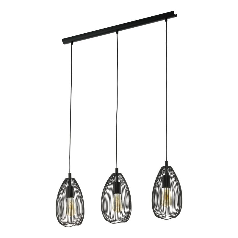 Eglo CLEVEDON Hängeleuchte Schwarz. 3-flammig - Bild 1