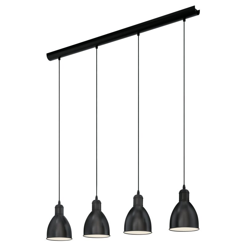 Eglo PRIDDY Pendelleuchte Schwarz. Weiß. 4-flammig - Bild 1