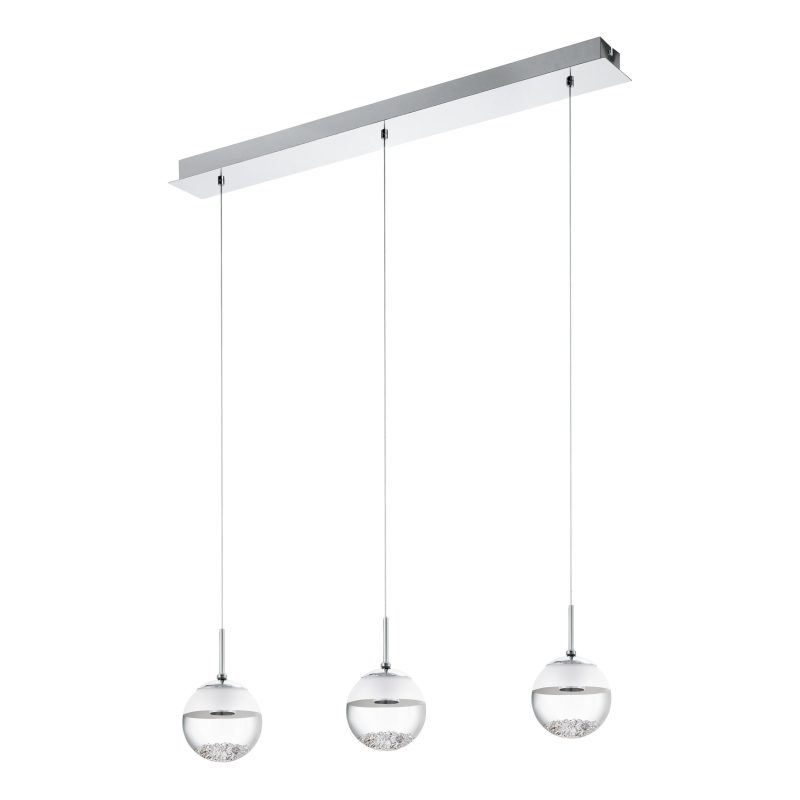 Eglo MONTEFIO 1 Pendelleuchte LED Chrom. Kristalloptik. 3-flammig