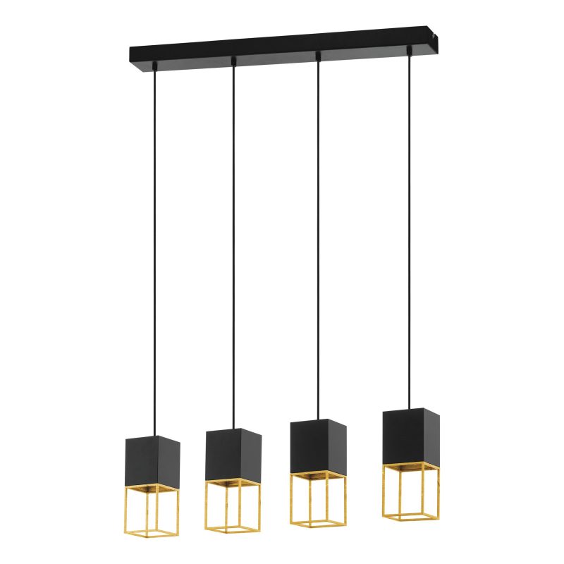 Eglo MONTEBALDO Hängeleuchte Gold. Schwarz. 4-flammig - Bild 1