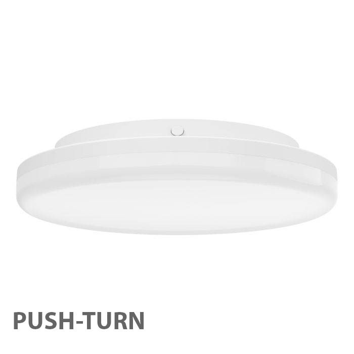 PUSH-Turn Budget LED-Deckenleuchte - Ø260mm, 16W, 3000-6500K, IP54 Weiss - Bild 1