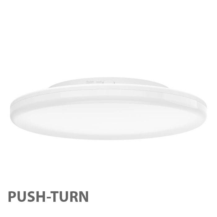PUSH-Turn Budget LED-Deckenleuchte - Ø310mm, 21W, 3000-6500K, IP54 Weiss exkl. Montageplatte - Bild 1