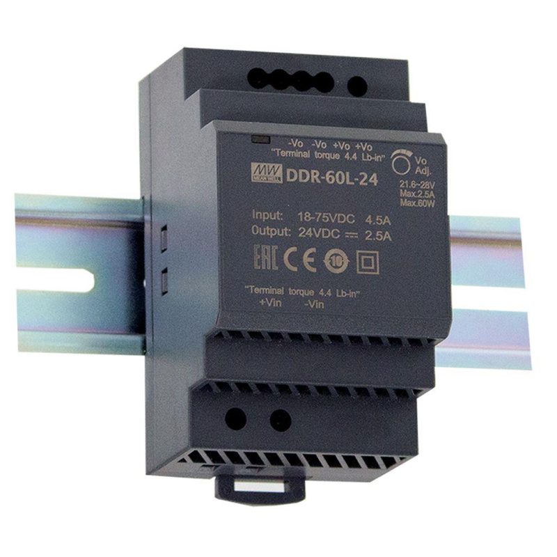 MEANWELL DDR-60L-5 DC/DC Conv 18-75V:5V 12A 60W