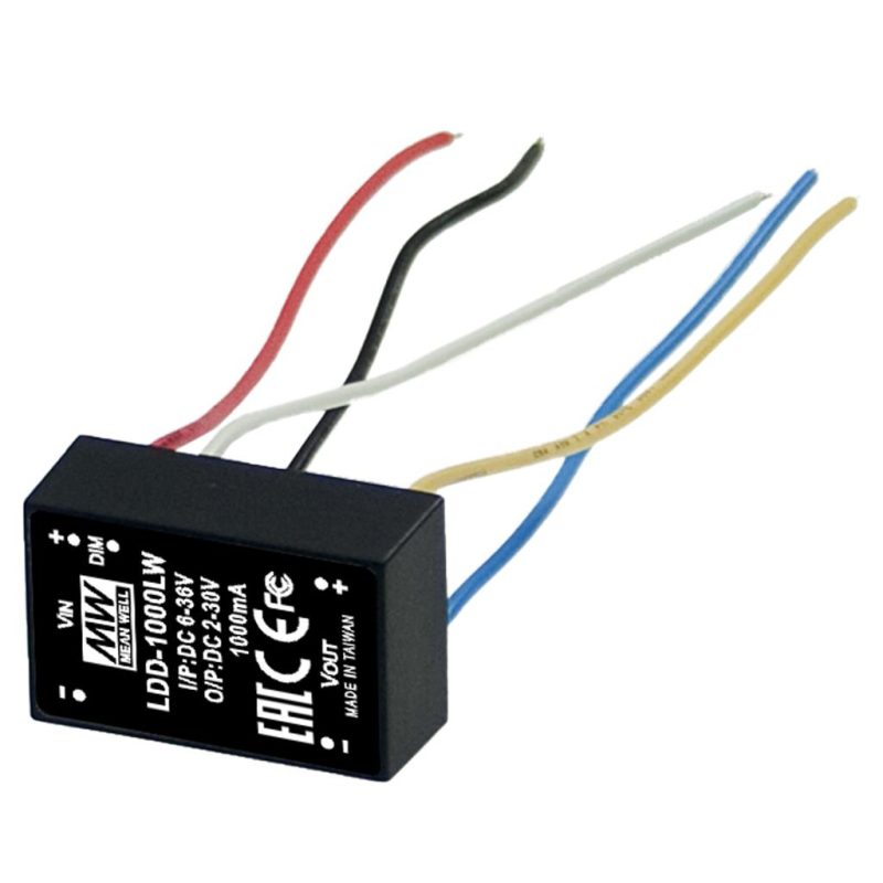 MEANWELL LDD-600LW DC/DC-LED-Driver 9-36V:600mA Litze