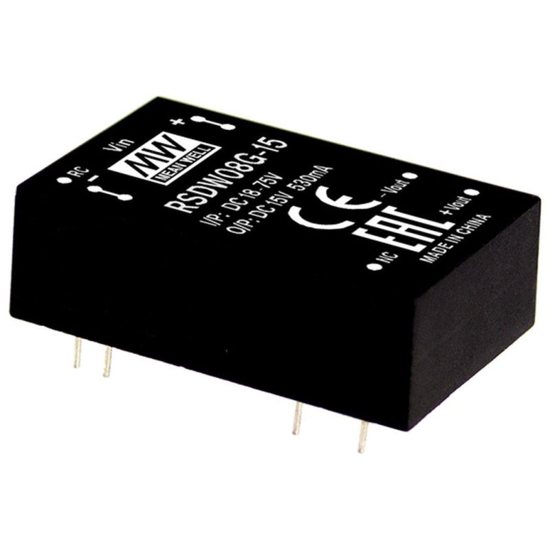 MEANWELL RSDW08G-12 DC/DC-Conv 18-75V:+12V 666mA 8W