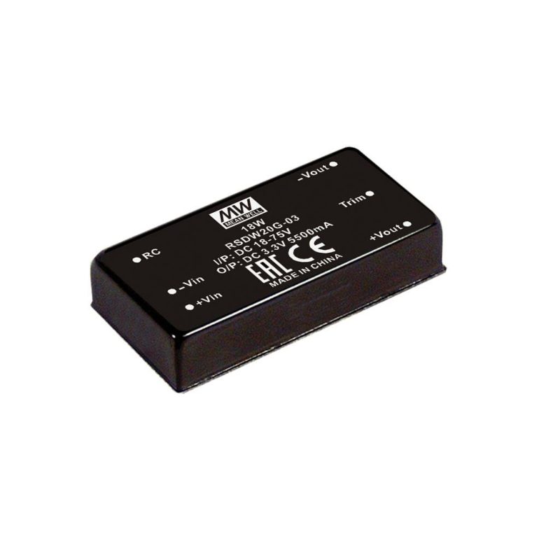 MEANWELL RSDW20G-12 DC/DC-Conv 18-75V:+12V 1670mA 20W