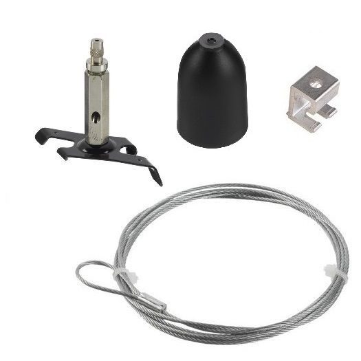 NORDIC | GLOBAL TRAC PRO | SET Clip - Seilaufhängung SPW11WLC inkl. Baldachin 1500mm schwarz