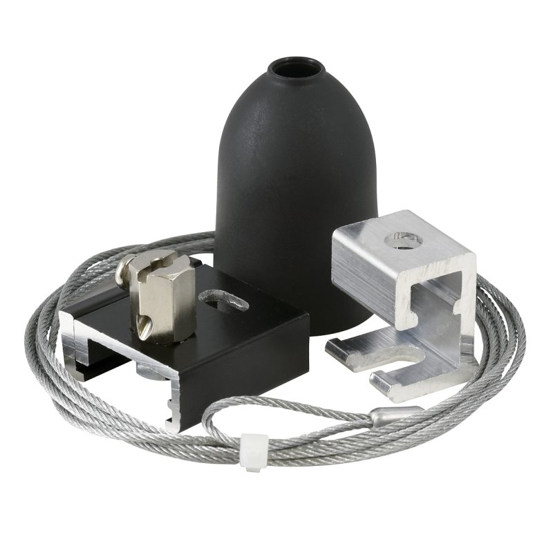 NORDIC | GLOBAL TRAC PRO | SET Klemme - Seilaufhängung SPW12SK inkl. Baldachin 1500mm schwarz