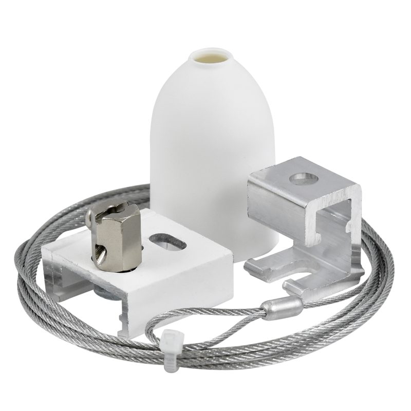 NORDIC | GLOBAL TRAC PRO | SET Klemme - Seilaufhängung SPW12SK inkl. Baldachin 1500mm weiß