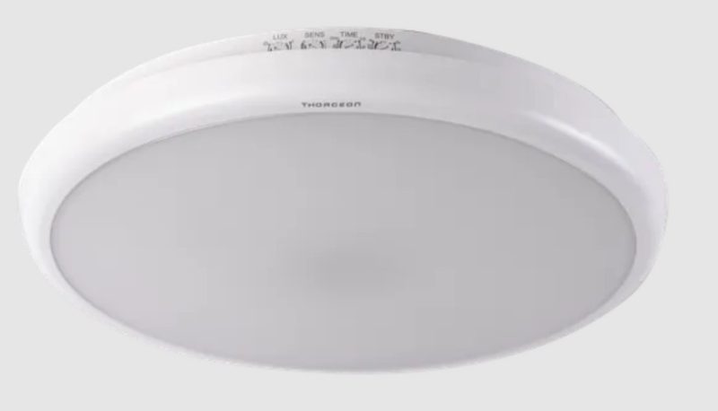 SLIM CIRCULAR MICROWAVE SENSOR LED LAMP 16W 3000K/4000K/6000K 1450LM 4-16M IP65 IK10 THORGEON